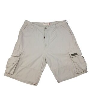 Levis Workwear Cargo Shorts‎ Mens 38 Tan Khaki Cotton Utility Multi Pocket 706L